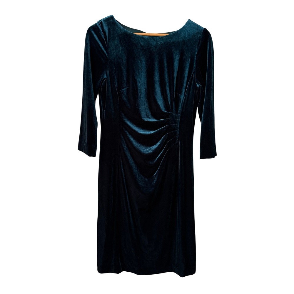 NWT Preston & York Womens Roselle Velvet Dress Size 10 Holiday Ruched Pine Green